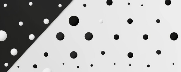 Monochrome Abstract Design with Black and White Dots.