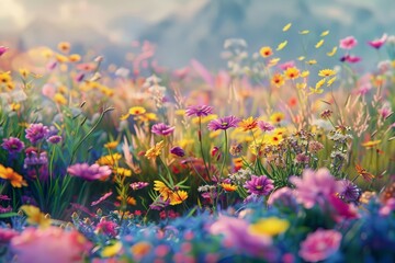 The spring bloom transforms the field into a vibrant tapestry of colors