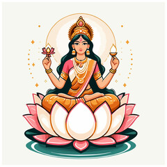 Happy Lakshmi Puja Indian religious festival