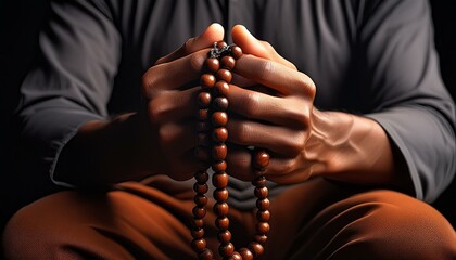 person praying with rosary