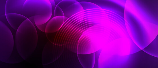 Obraz premium a purple background with glowing circles and lines High quality