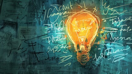 customer idea bulb with related words handwritten by businessman