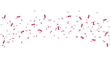 Red confetti. Celebration ribbon element. Festive confetti festival decoration template. Vector illustration