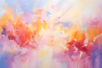 Radiant Sunlit Soiree, abstract landscape art, painting background, wallpaper, generative ai