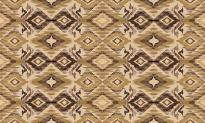 Hand draw Ikat geometric folklore ornament with diamonds. Tribal ethnic vector texture. Seamless striped pattern in Aztec style.great for textiles, banners, wallpapers, wrapping vector design.