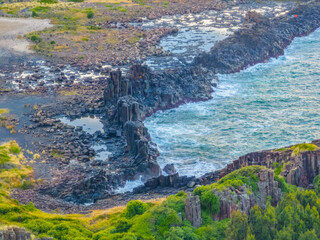 Aerial sunrise views over Bombo Beach at Kiama