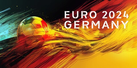 Naklejka premium Euro 2024 Football Tournament Germany - UEFA EURO 2024 kicks off in Munich on Friday 14 June and ends with the final in Berlin on Sunday 14 July