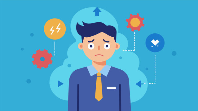 An adult with a strong aversion to change and routines becoming visibly distressed when faced with unexpected changes.. Vector illustration