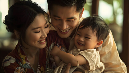 Obraz premium happy moments with family