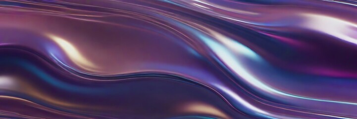 Abstract colorful Metallic Wavy Background.Holographic chrome gradient waves abstract background. Liquid surface, ripples, reflections. 3d render illustration.