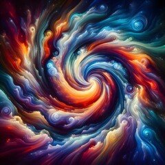 Celestial Swirl  abstract colorful shapes swirling and converging in a cosmic Display