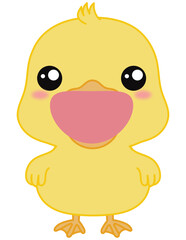 Kids Easter Yellow Duckling Illustration