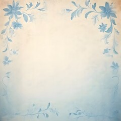  soft blue color beige background parchment with a thin barely noticeable floral ornament wallpaper, Ai Generated