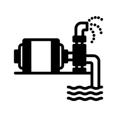 Vector solid black icon for water pump