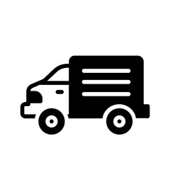 Vector solid black icon for Mini truck