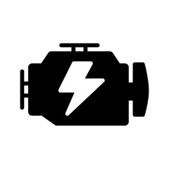 Fototapeta premium Vector solid black icon for Electric engine