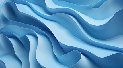 Obraz premium Blue Abstract Background with Curved Paper Shapes