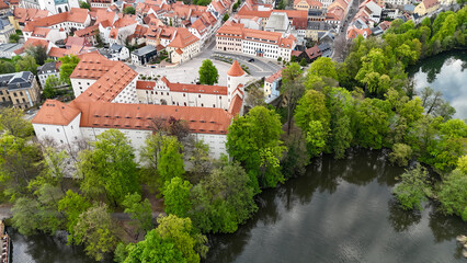 Freiberg Schloss Friedensstein mit See
