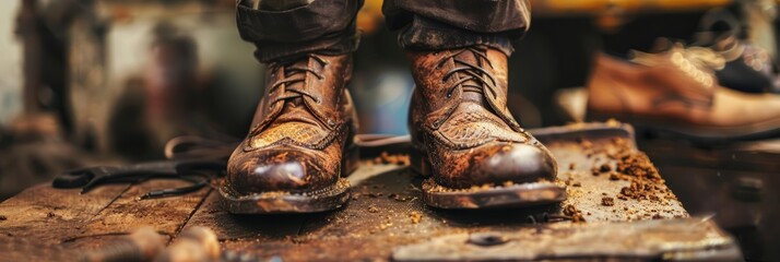 Fixing shoes isnt just a skill its an art where brass shines and the bass of tradition fires the march of progress, business concept