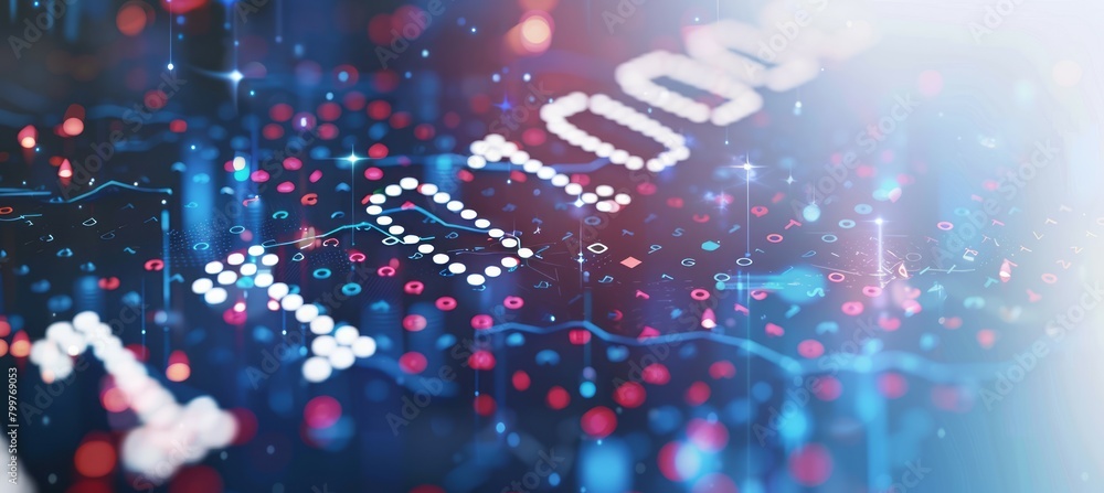 Poster Binary number digital data. Cyberspace technology background. Generative AI technology.	
