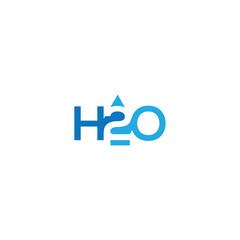 Obraz premium H2O logo design, H2o Letter Water Drop Logo Design With Water Wave Symbol Vector Illustration.