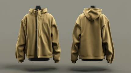 blank sweater Waterproof casual coat front and back.