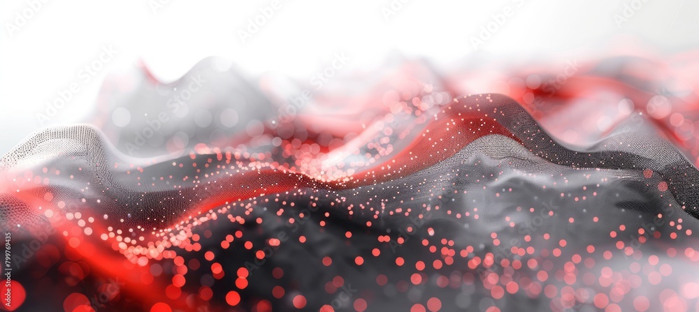 Poster Red cyberspace datum technology background. Generative AI technology.	
