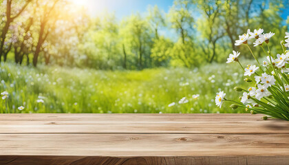 Spring or summer garden with lots of copy space