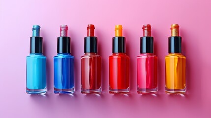 Check out this brandless minimalist nail polish package with a variety of vibrant colors, Generated by AI - obrazy, fototapety, plakaty