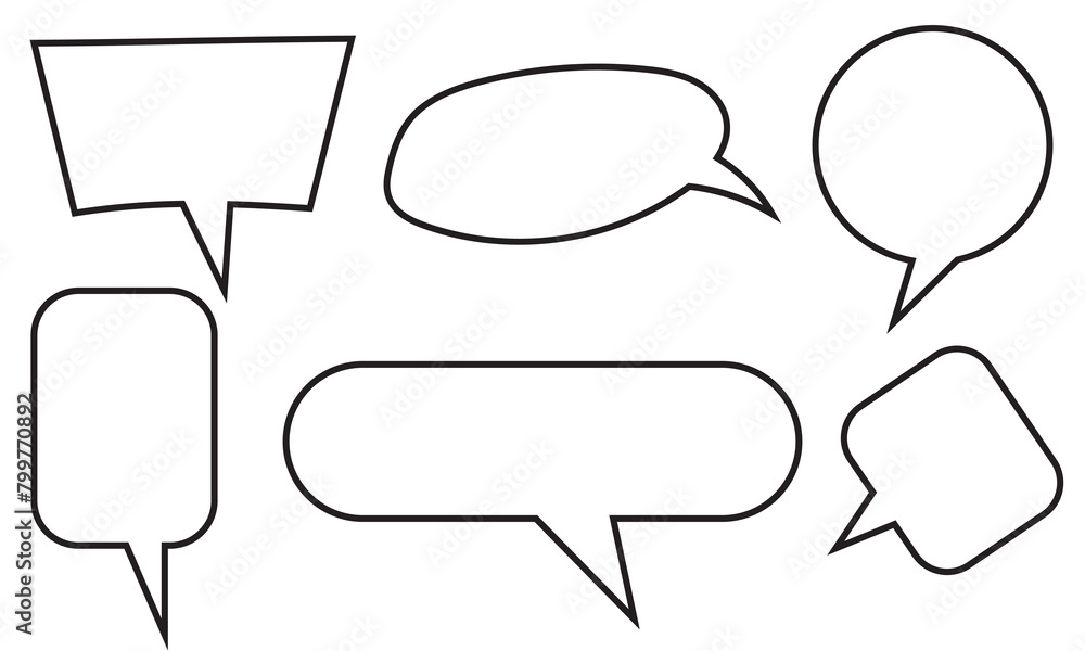 Poster hand drawn chat bubbles and circular oval frames set. hand drawn chat bubbles and circular oval fram