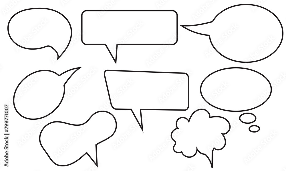 Poster hand drawn chat bubbles and circular oval frames set. hand drawn chat bubbles and circular oval fram