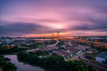Sunrise at Phu My Bridge, Ho Chi Minh City