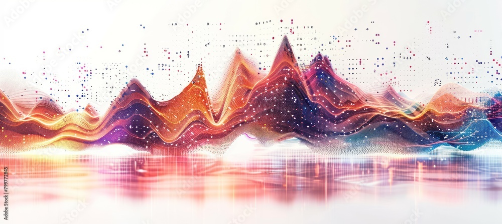 Aufkleber Abstract graph statistic data. Finance business economy market visualization. Generative AI technology.