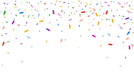Festive colorful confetti decoration. Falling confetti celebration element. Vector illustration