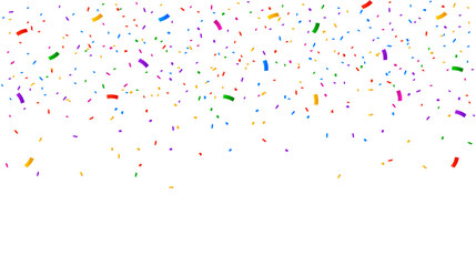 Colorful confetti. Celebration ribbon element. Festive confetti festival decoration template. Vector illustration