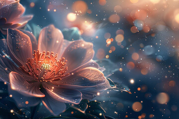 Shimmering stardust forms celestial blooms in the cosmos.