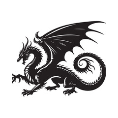 black dragon isolated illustration