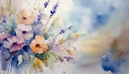 watercolor background with flowers, "Ethereal Elegance: The Timeless Charm of Vintage Watercolor Art"