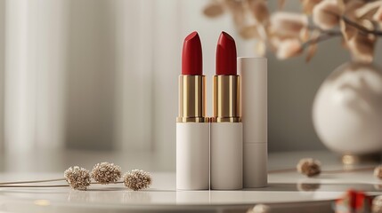 These lipstick packages have no brand name or logo on them, Generated by AI - obrazy, fototapety, plakaty
