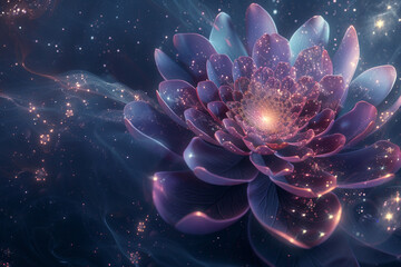 Fototapeta premium Celestial blooms in shimmering stardust,