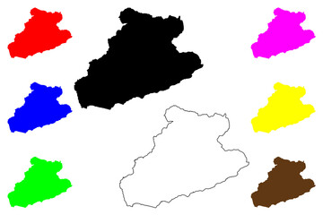 Imperia province (Italy, Italian Republic, Liguria region) map vector illustration, scribble sketch Province of Imperia map