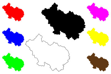 Obraz premium Frosinone province (Italy, Italian Republic, Lazio region) map vector illustration, scribble sketch Province of Frosinone map