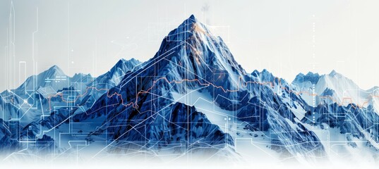 Snow mountain peak. Generative AI technology.	
