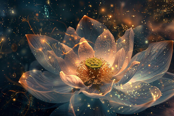 Celestial blooms in shimmering stardust,
