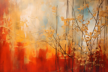 Shimmering Sunlit Serenade, abstract landscape art, painting background, wallpaper, generative ai