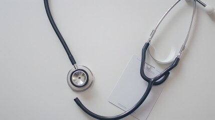 Stethoscope and Immunity Card on Clean White Surface Representing Technology and Traditional Medical Practices