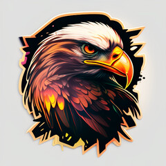 Regal Eagle Emblem: Vectorized Sticker Art Depicting Awesomeness