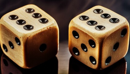 Wallpapers two dices with black dots, isolated on black background