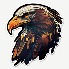 Captivating Eagle Design: Vectorized Sticker Art Evoking Awe