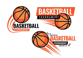 Basketball ball tournament icons. Symbol or emblem. vector illustration